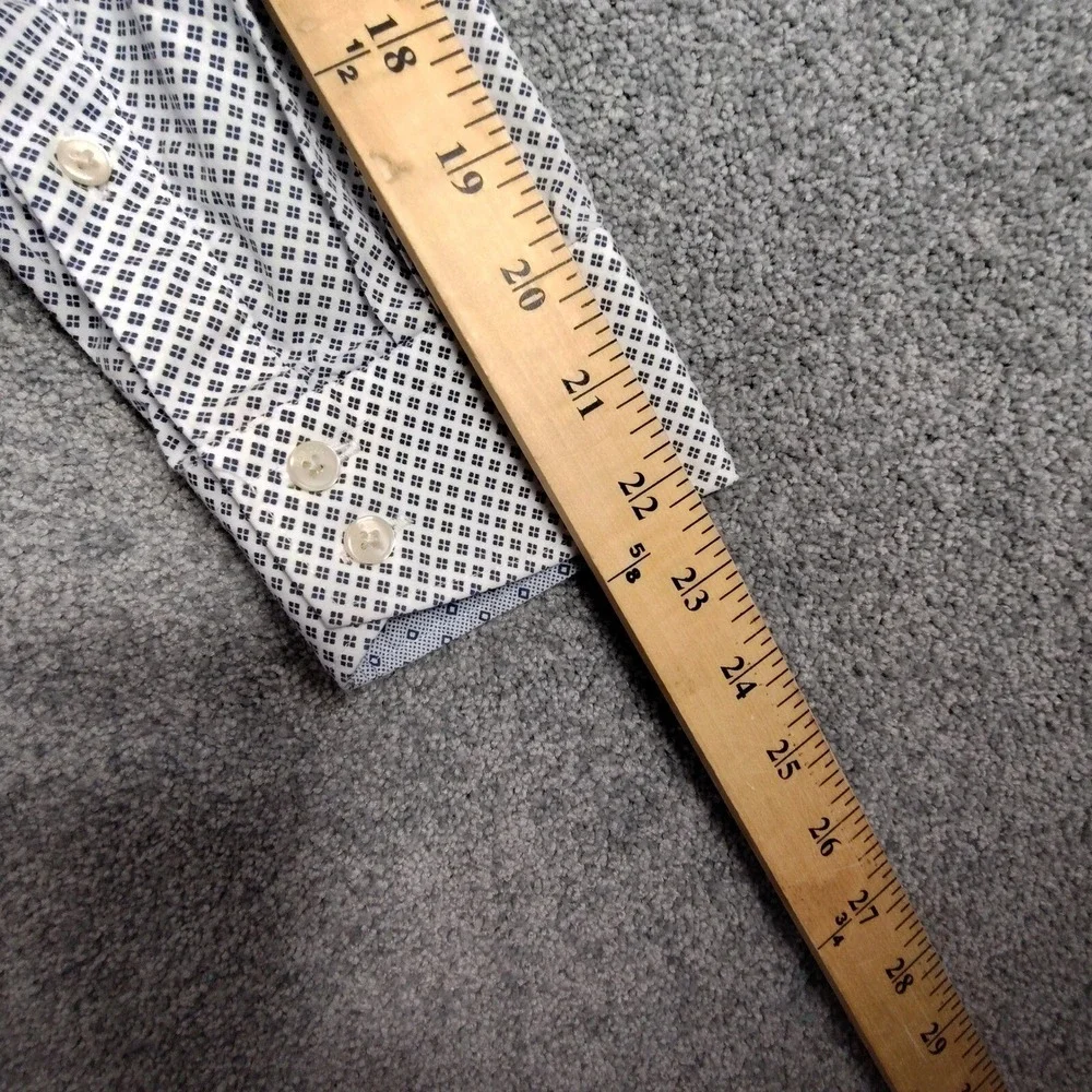 Ted Baker Endurance Dress Shirt Dotted Print Long Sleeve Blue 15.5 32/33